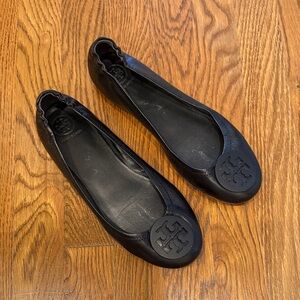 Tory Burch Black Leather Flats
